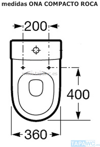 Asiento inodoro ONA COMPACTO 40X36X20 original tapawc Roca