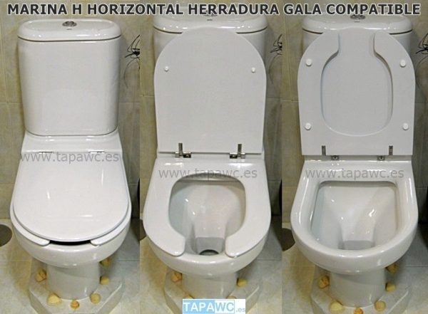 Asiento inodoro PMR HERRADURA tapawc compatible ADAPTABLE AMORTIGUADO