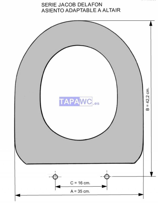 Asiento inodoro ALTAIR  tapawc compatible Jacob Delafon