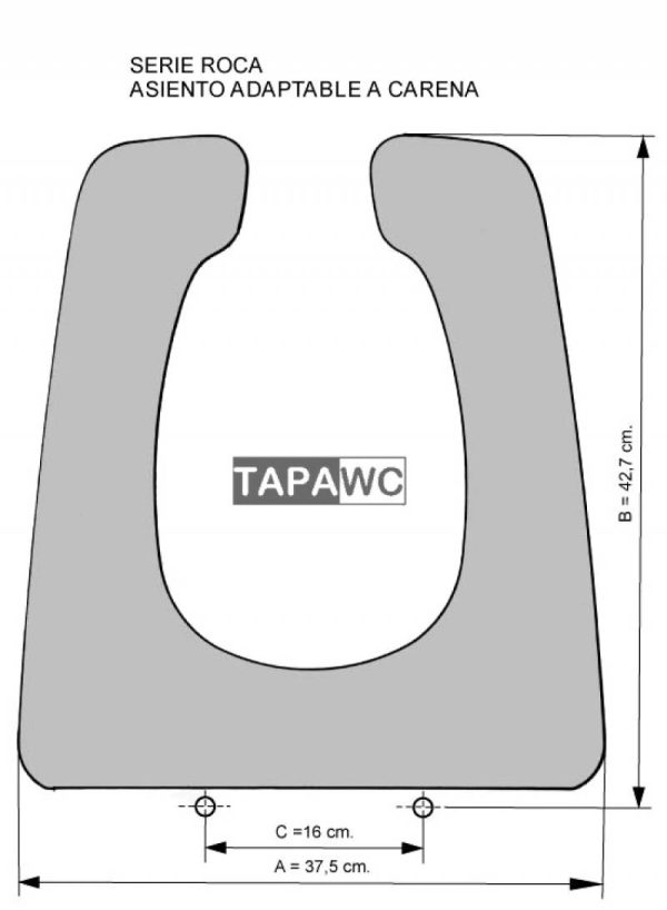Asiento inodoro CARENA aro ABIERTO HERADURA tapawc compatible Roca