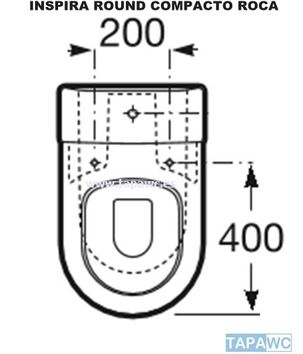 Asiento inodoro INSPIRA ROUND COMPACTO compatible fijo tapawc Roca