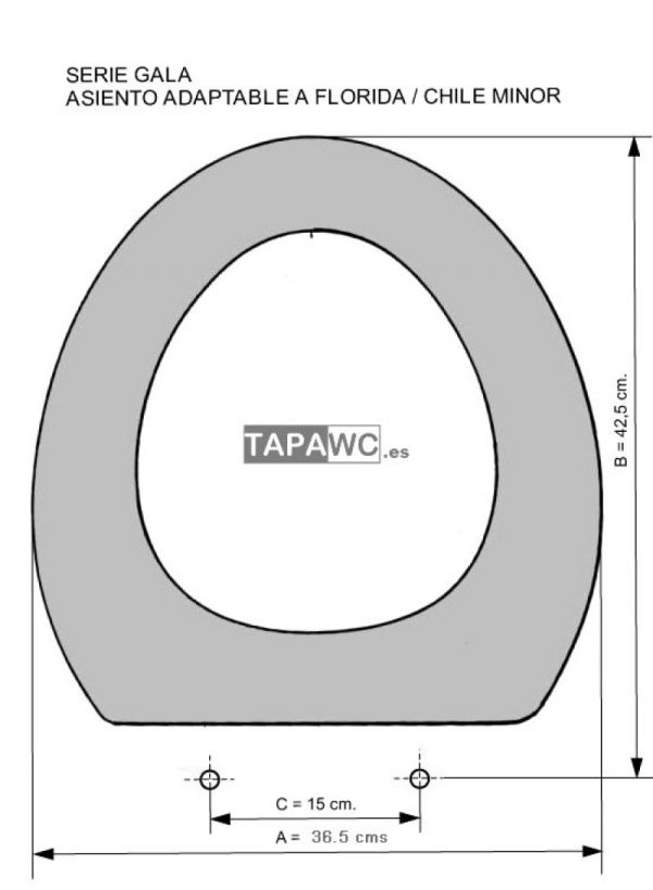 Asiento inodoro FLORIDA Tapawc Compatible Gala AMORTIGUADO