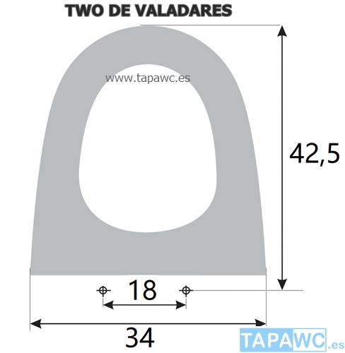 Asiento inodoro TWO compatible VALADARES tapawc
