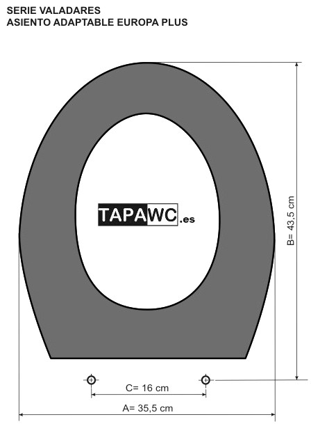 Asiento inodoro EUROPA PLUS tapawc compatible Valadares AMORTIGUADO