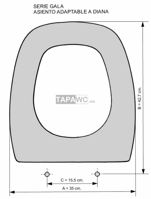 Asiento inodoro DIANA tapawc compatible Gala AMORTIGUADO