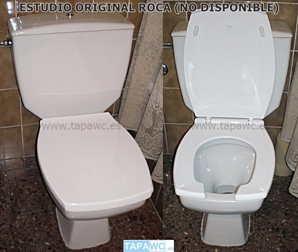 Asiento inodoro ESTUDIO tapawc compatible Roca ARO ABIERTO FORMA DE HERRADURA