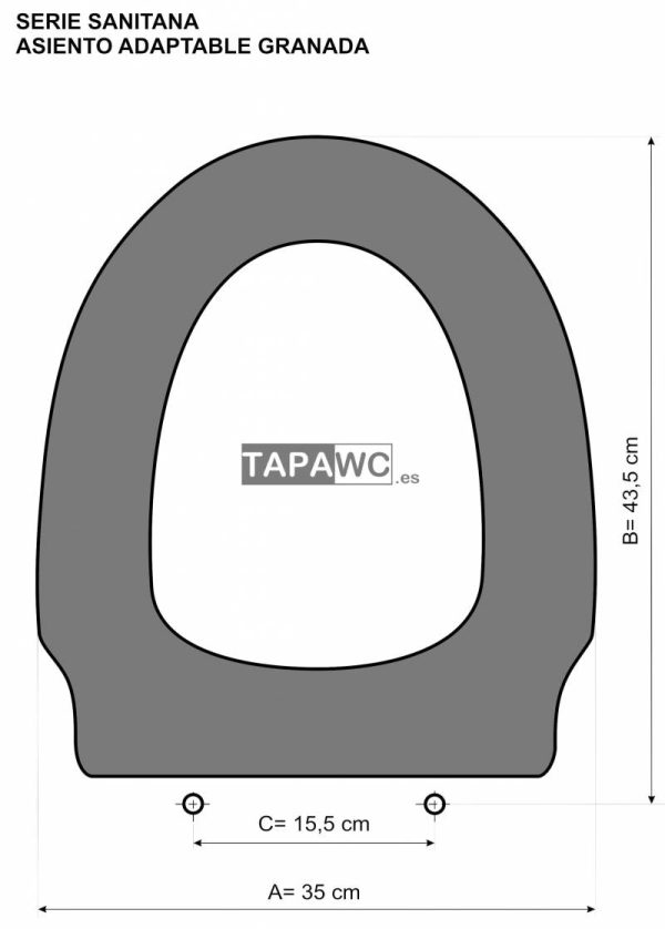 Asiento inodoro GRANADA SANITANA amortiguado tapawc compatible