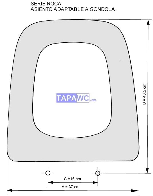 Asiento inodoro GONDOLA tapawc compatible Roca