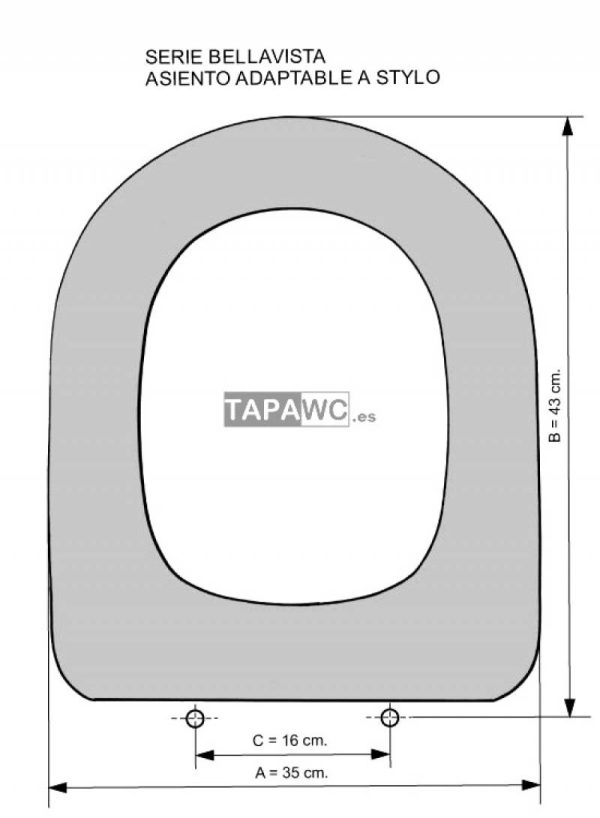 Asiento inodoro STYLO tapawc compatible Bellavista