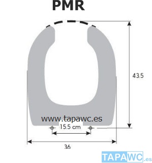 Asiento inodoro PMR ESPECIAL tapawc compatible Cifial HERRADURA