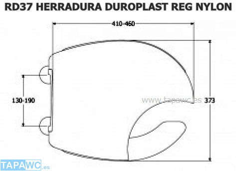 Tapa Wc RD37-HERRADURA simil duroplast anclaje regulable nylon (Ultimas 3 uds)