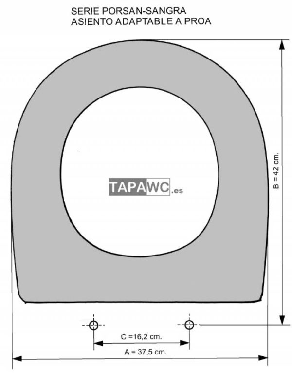 Asiento inodoro PROA tapawc compatible Sangra AMORTIGUADO