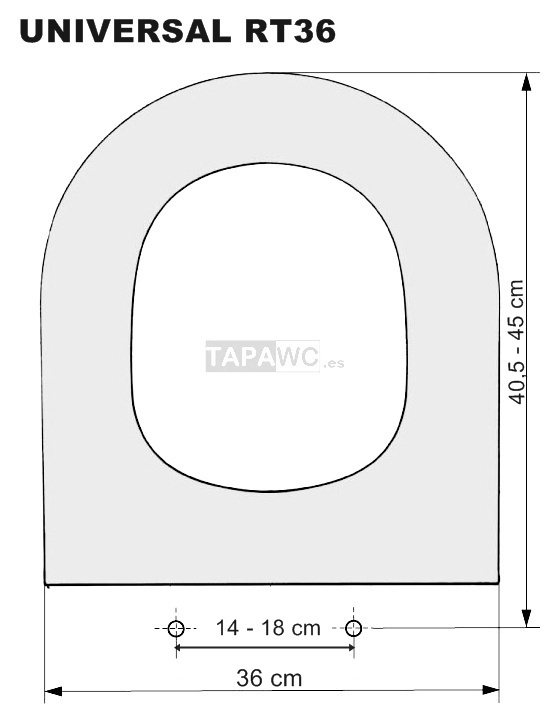 Asiento amortiguado RECTO RT36 dm tapawc standard