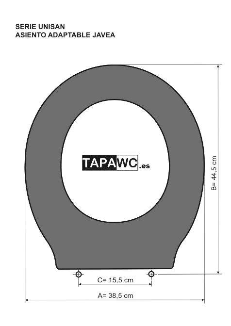 Asiento inodoro JAVEA tapawc compatible Unisan