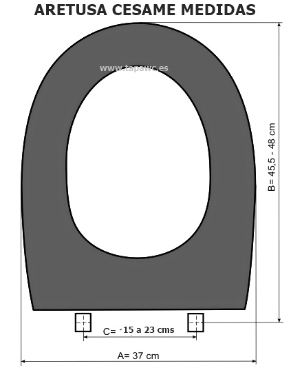 Asiento inodoro ARETUSA tapawc compatible Cesame amortiguado