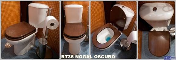 Tapa inodoro compatible NOGAL OSCURO tapawc madera amortiguado