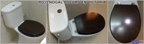 Tapa inodoro compatible NOGAL OSCURO tapawc madera amortiguado
