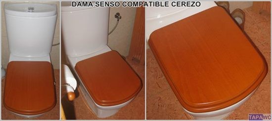 Tapa inodoro compatible CEREZO tapawc madera
